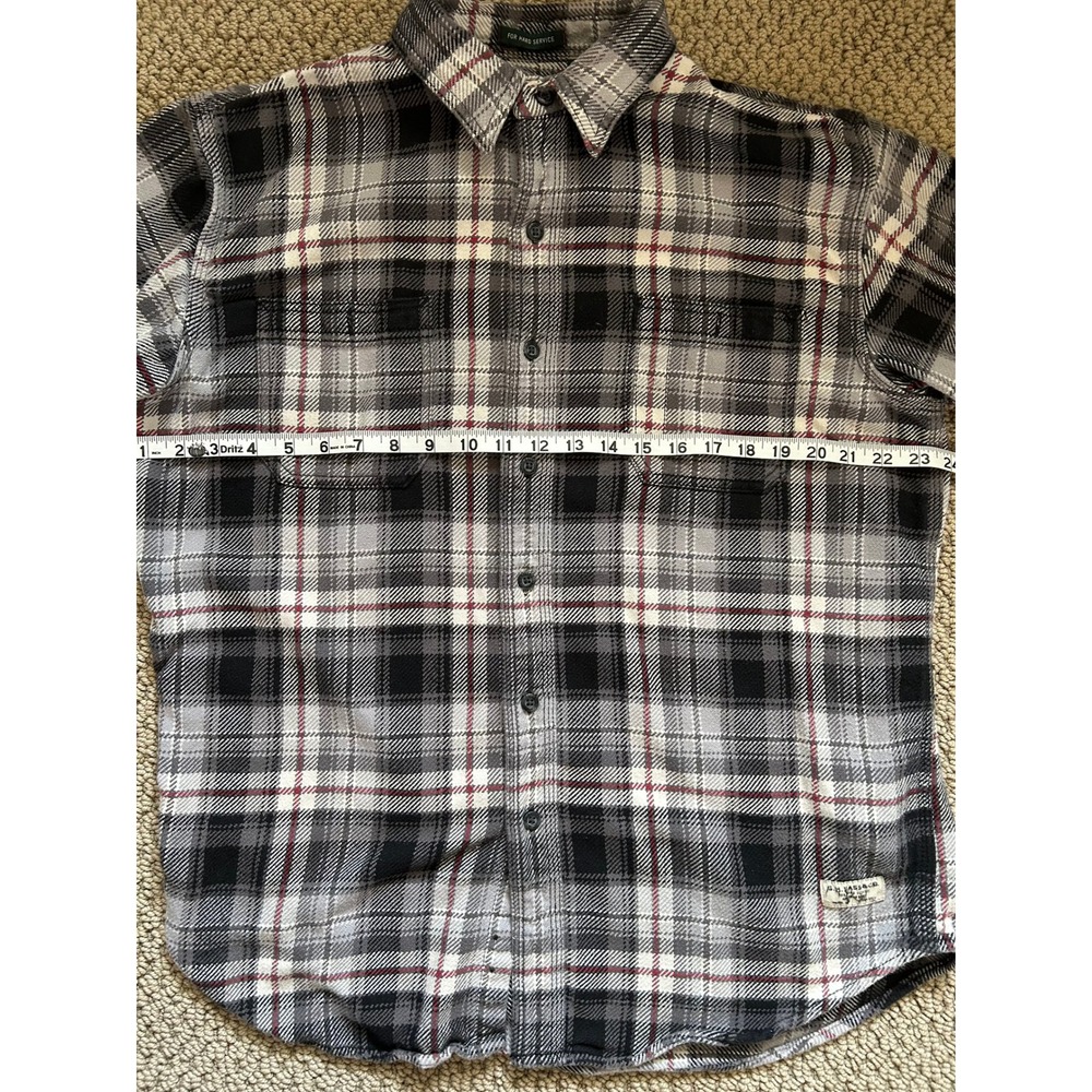 GH Bass Heavy Flannel Work Shirt Pockets Plaid L Large Utility Gorpcore Classic - Picture 4 of 6